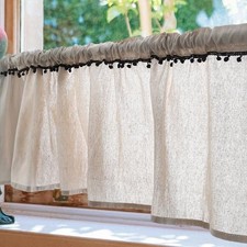 Linen Valances for Windows,Boho Kitchen Valances,Country Rustic Window
