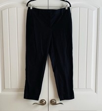 TALBOTS The Perfect Crop Women's Pants Black Pockets Midrise Size 6 Cotton