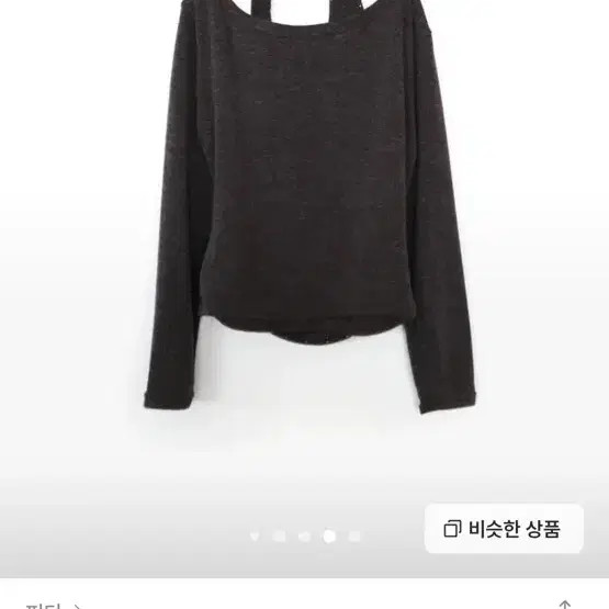 Double Halter Knit Blouse with Dot Pattern - Char… - image 1