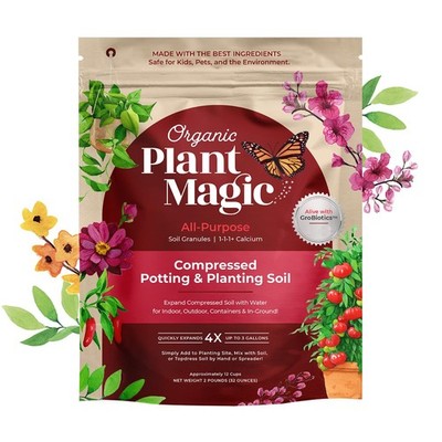 Compressed Organic Potting Soil for Garden, Plants & Vegetables  Expands 4x W...