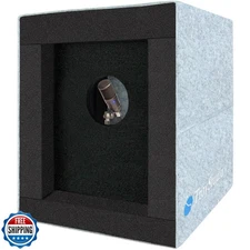 TroyStudio Enclosed Vocal Booth, Portable Microphone Isolation Shield, Foldab