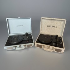 2 Portable Record Players Crosley Victrola Suitcase Style Untested No Cords