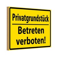 Holzschild 12X18 Cm Privat Betreten Verboten Warnschild Hinweisschild Deko Gesch