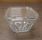 Anchor Hocking Refrigerator Dish w Lid ~ 1932 Vintage Design Clear Ribbed Glass