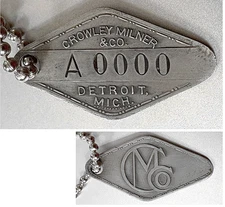 Vtg Charge Coin Tag: CROWLEY MILNER & CO; Detroit MI Department Store; Est. 1909