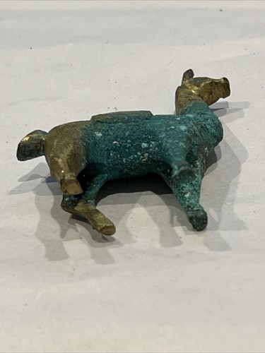 Vintage Solid Brass Patina Verdigris Llama Alpaca Figurine 2" - Picture 11 of 14