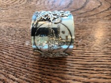 Antique serviette ring. Mont St Michel. Silver plated on brass. 1920's