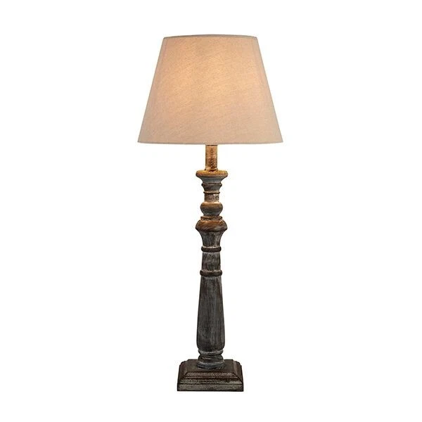 Tall Table Lamp Bedside Lamp French Chic Distressed Wood Base and