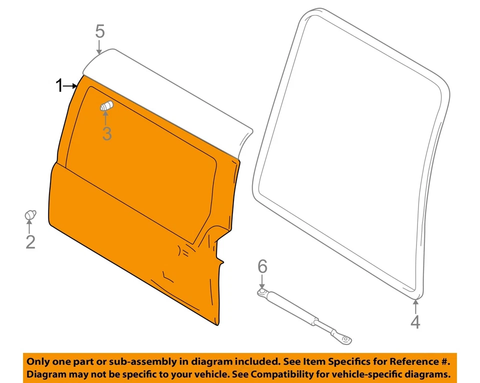 Used Rear Cargo Door Door Assembly Back fits: 2000 Chevrolet Tracker 4 Dr fixed Foto 3 de 4