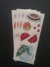 Creative Memories  Lot of Four Studio Stickers  2" x 5"  Fancy Food
