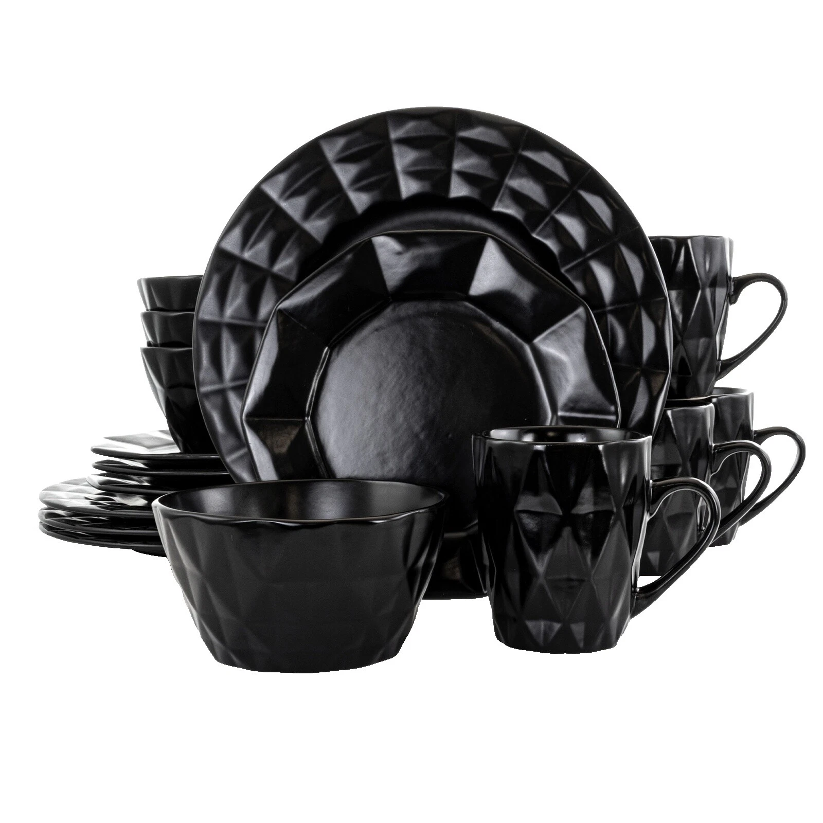 Stoneware Black Geometric Dinnerware & Serveware