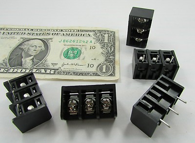 5 How Der 3-Pole Closed Barrier Terminal Blocks 9.5 MM Pitch / 3/8'' 15A 250V PCB