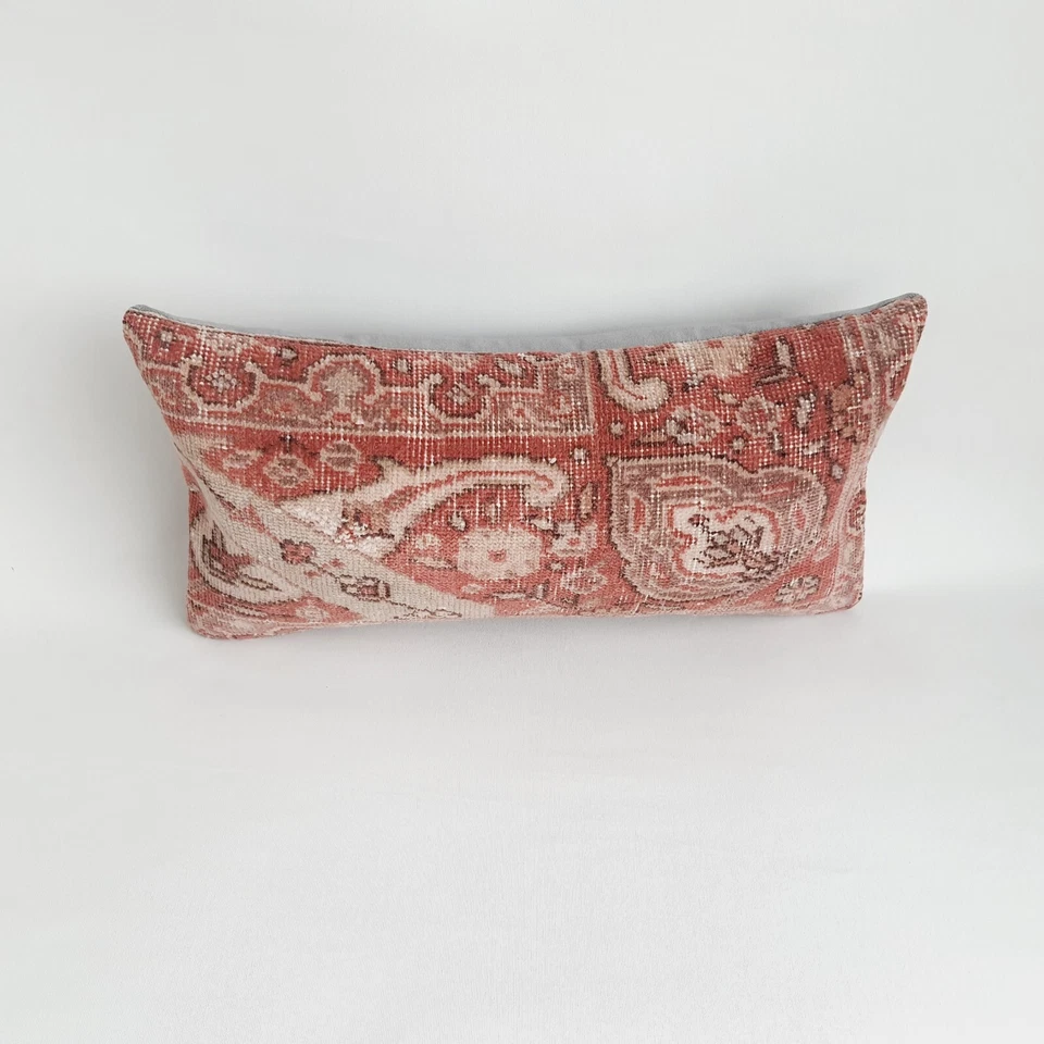 12x24 in Hand Woven  Oushak Wool Pillow Cover , Ethnic Decor Pillow Case - Image 2 of 4