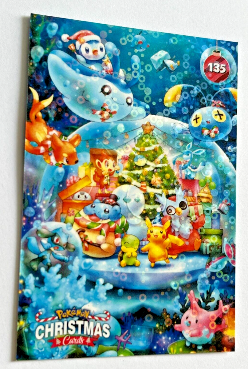 2024 POKEMON CHRISTMAS Collectoons Card #135 PIKACHU RIOLU GLACEON Foil