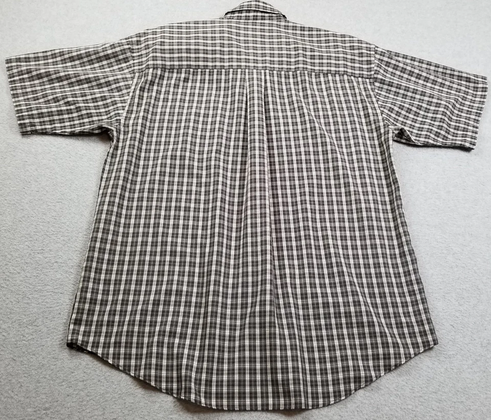 Van Heusen Button Up Shirt Men Medium M 15 15 ½ M Plaid Short Sleeve Pocket Work - Image 4 of 4