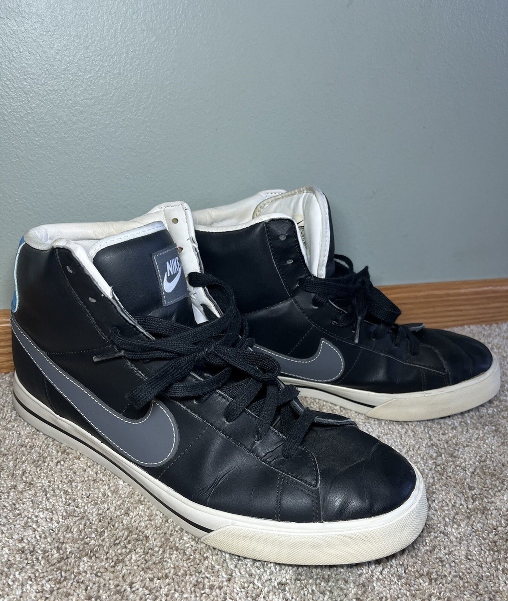 Nike Sweet Classic High Top Black White Blue Leather Casual  display picture 2