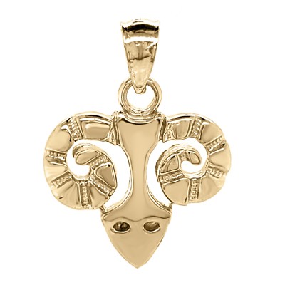 14k Gelbgold Widder Widder Sternzeichen Charm Anhänger 3,8 Gramm