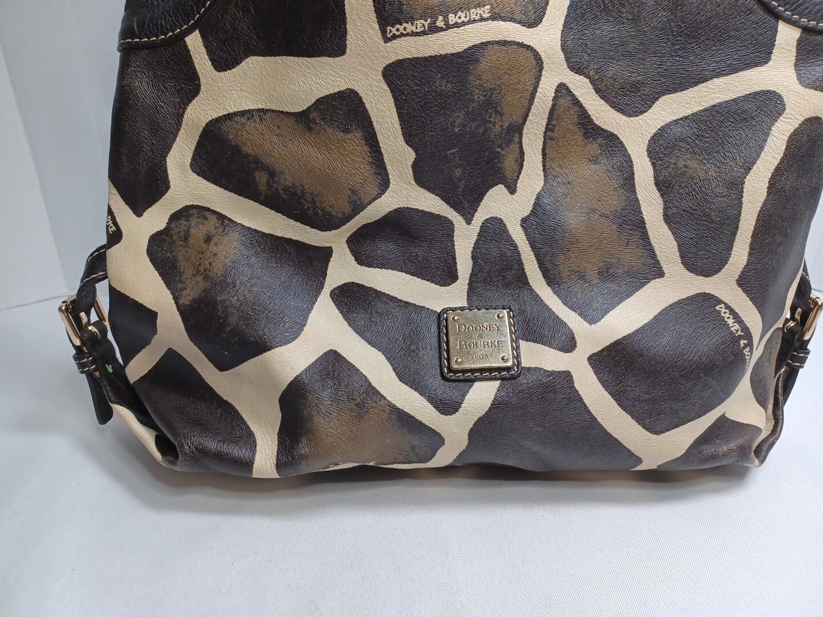 Dooney & Bourke Brown & White Leather Giraffe Printed Large  display picture 1