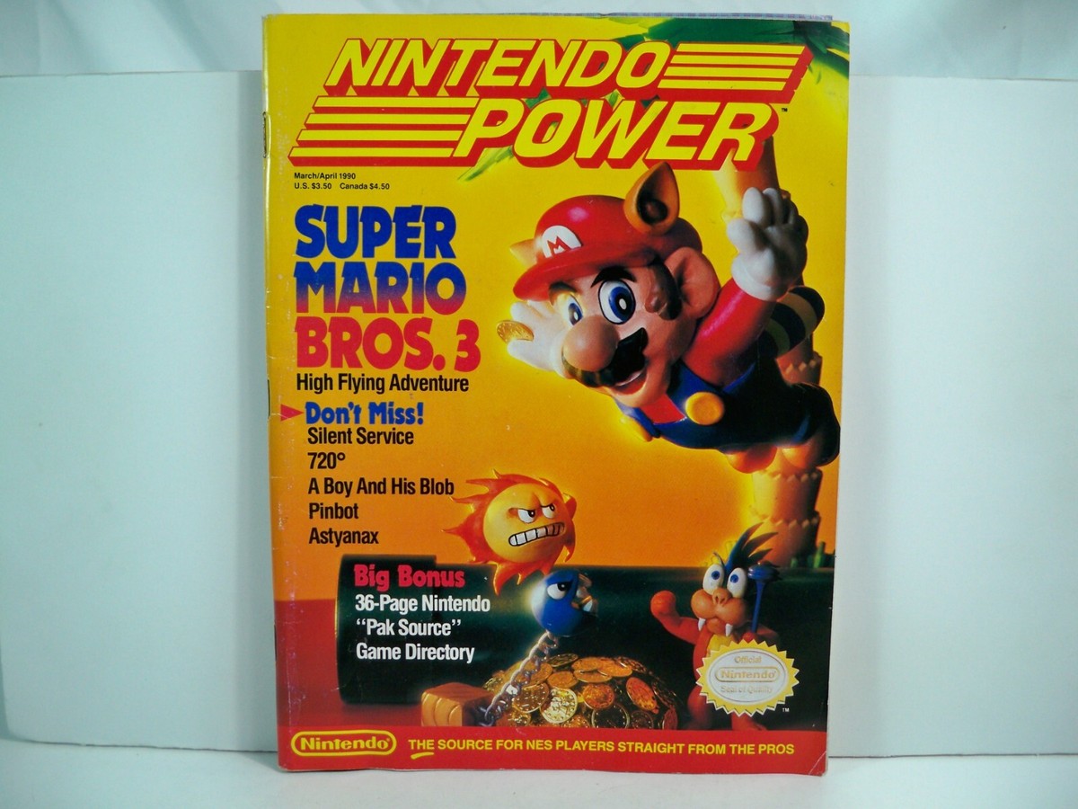 K22i9164 NINTENDO POWER MAGAZINE 1990 SUPER MARIO 3 W/ POSTER