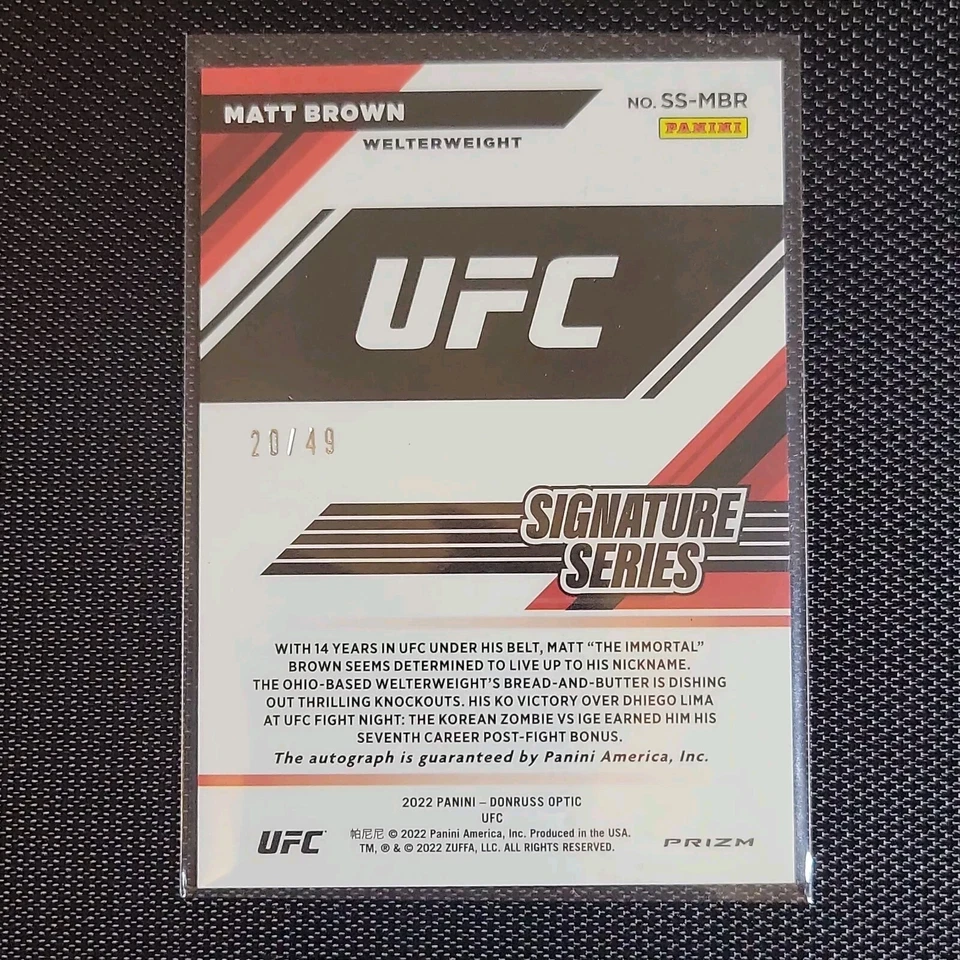 2022 Panini Donruss Optic UFC - Signature Series #SS-MBR Matt Brown (AU) - Image 2 of 2