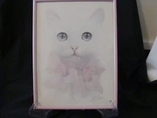 VINTAGE Bob Harrison Lithograph of Kitty's and pink orchids
