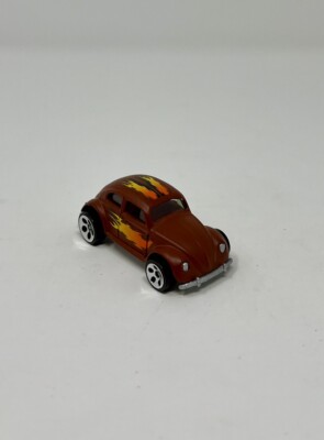 Hot Wheels 1988 VW Bug Volkswagen Beetle Brown with Red & Yellow