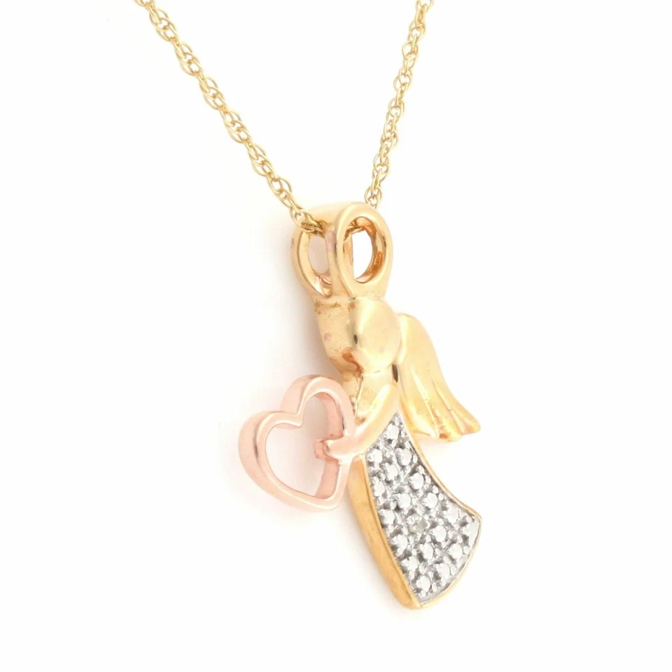 Collar Colgante Ala Pluma de Ángel Diamante Blanco Plata de Ley 925 Q131 Foto 2 de 4