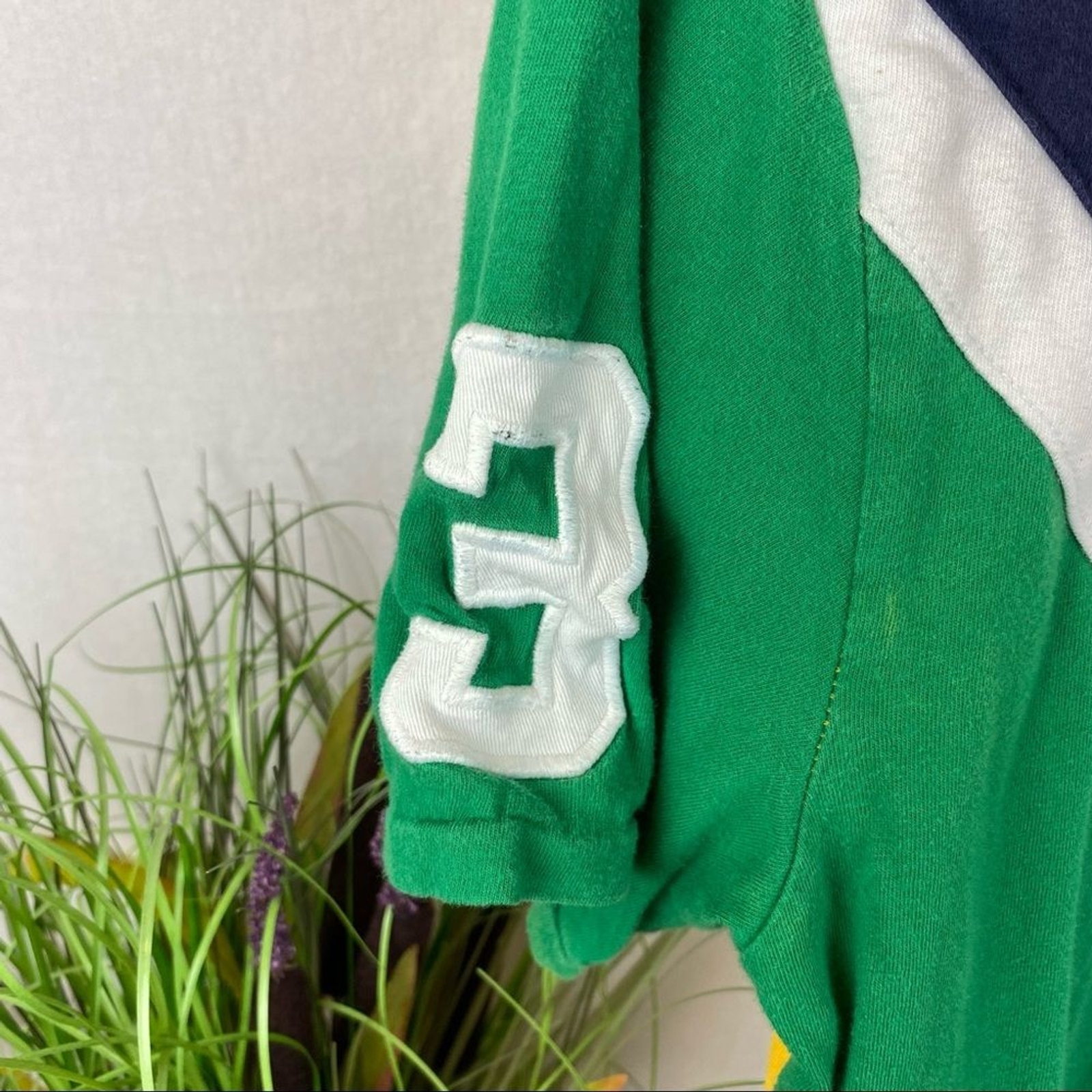 Polo Ralph Lauren grande ricamata pony color block maglietta manica corta L