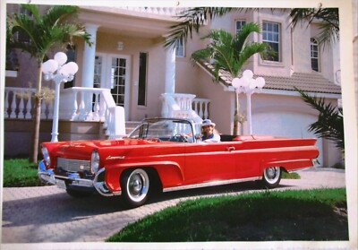 1958 Lincoln Continental Mark III Convertible car print (red, no