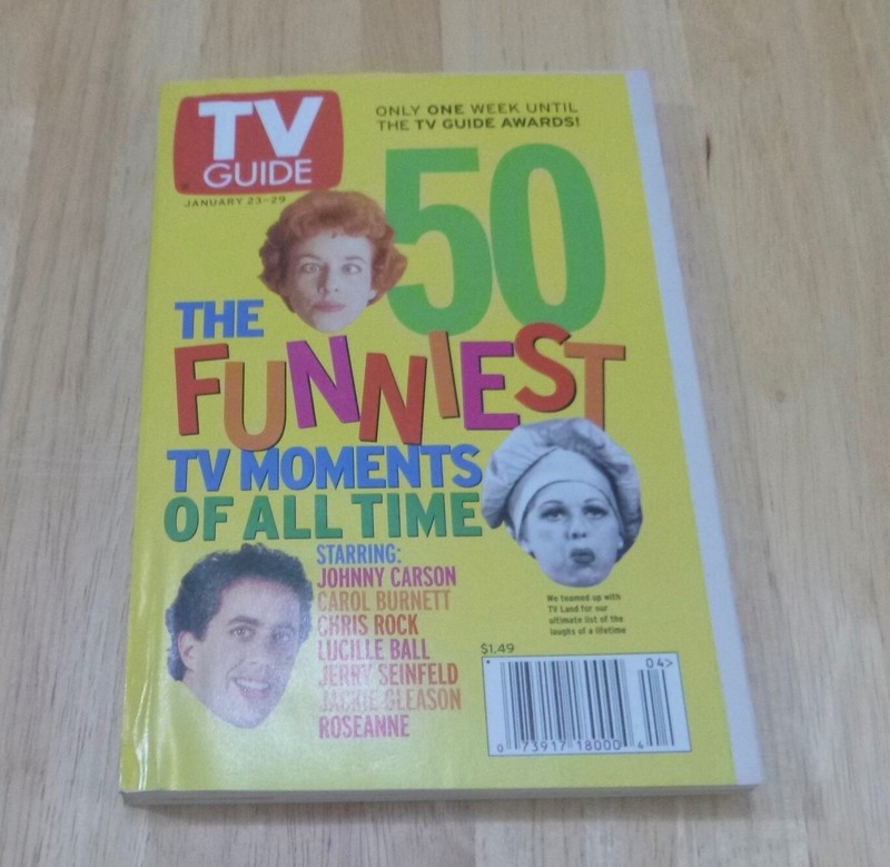 TV Guide Jan 23-29 1999 50 Funniest Moments , Fold Out Cover, Charlotte, NC