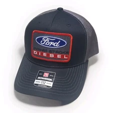 Ford Power Stroke Diesel Patch Richardson 112 Trucker Hat Snapback Black/Charc