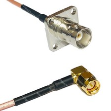 RG316 BNC Flange Female to SMA MALE ANGLE RF Cable Rapid-SHIP LOT