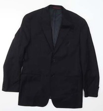 NEXT Mens Blue Striped Wool Blend Suit Jacket Size 40