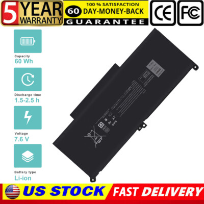F3YGT Battery for Dell Latitude 7000 7480 7490 Series DM3WC 2X39G KG7VF 60Wh