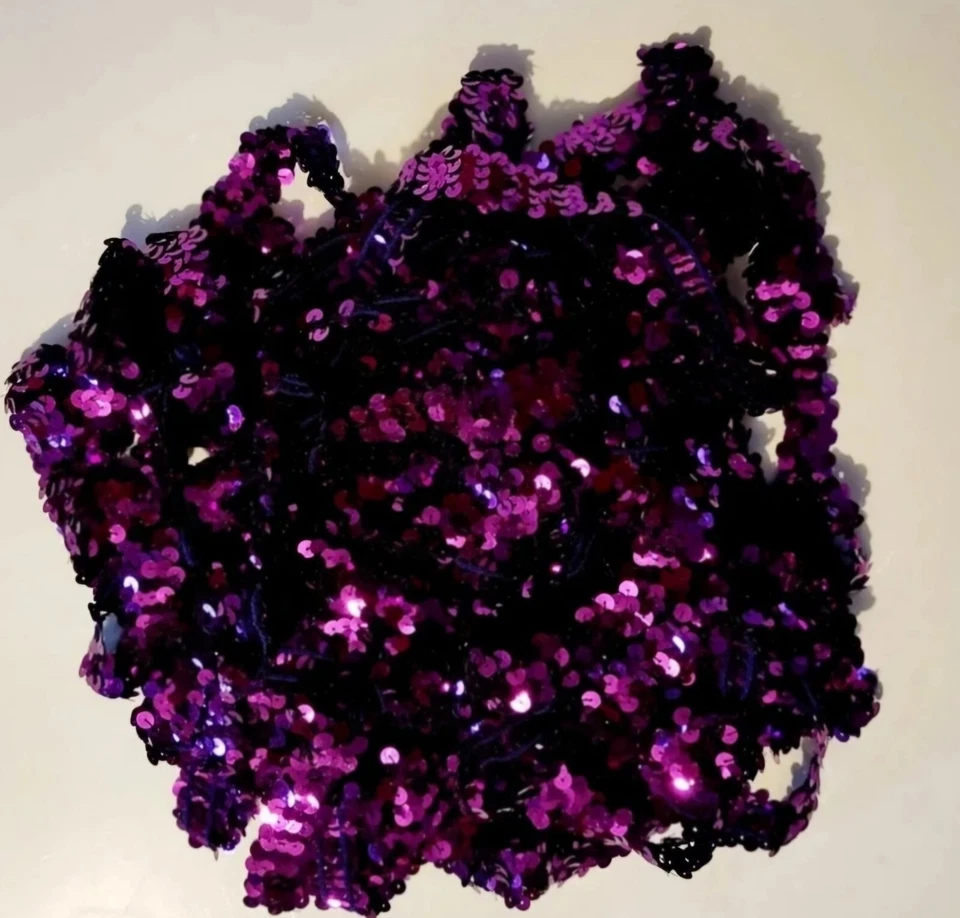 Disfraz festoneado 70+ yardas lentejuelas azul rosa púrpura baile concurso costura NUEVO Foto 3 de 4