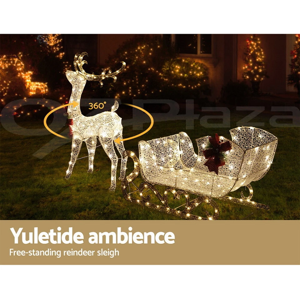 Jingle Jollys Christmas Lights 215 LEDs Fairy Light Reindeer Sleigh Decorations - image 3 of 4