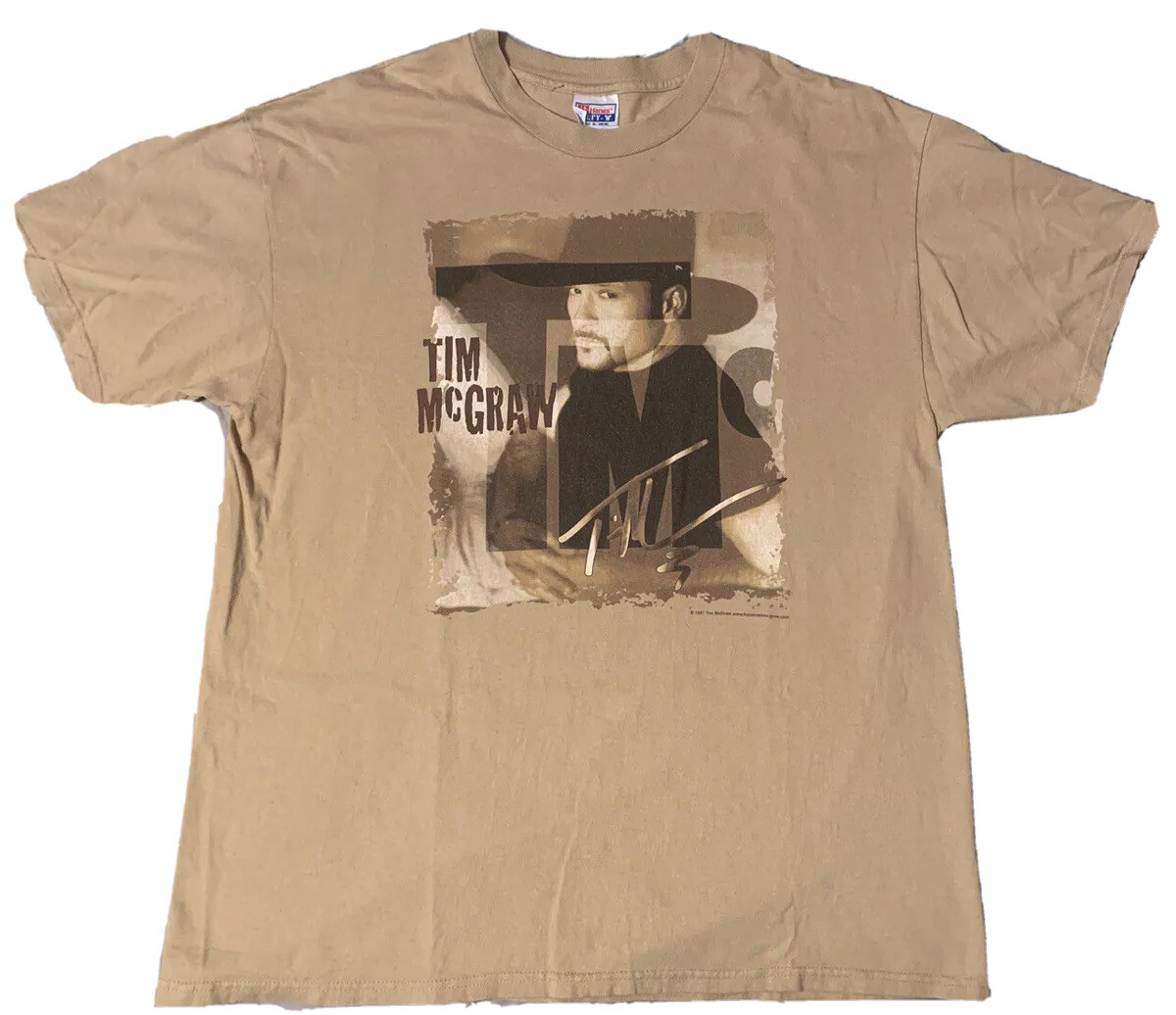Vintage 90s 1997 Hanes TMC Tim McGraw T Shirt Tee Size XL
