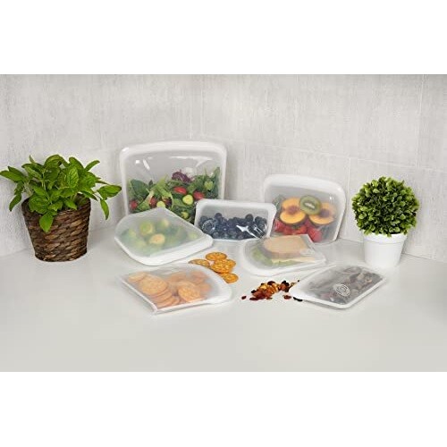 Honest Goods 7Pack Silicone Food Grade Reusable Storage Bag