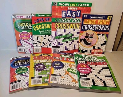 Kappa Large Print Hidden Message Word-Finds & Word Search Variety Lot (8) READ