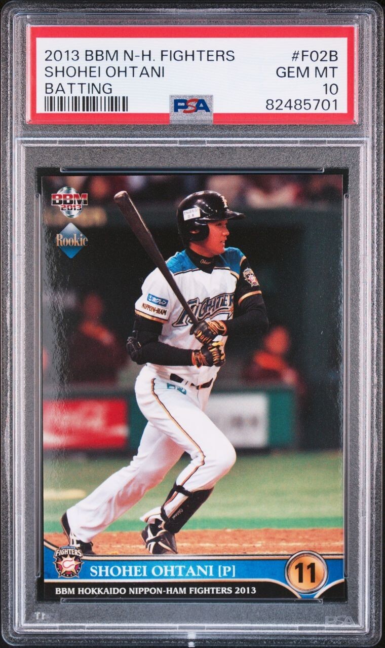 2013 Shohei Ohtani BBM Rookie #F02b PSA10 GEMMINT RC Batting Nippon-Ham Fighters