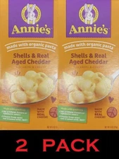 Annie's Macaroni & Cheese Shells Real Aged Cheddar With Organic Pasta 6oz 2 PACK