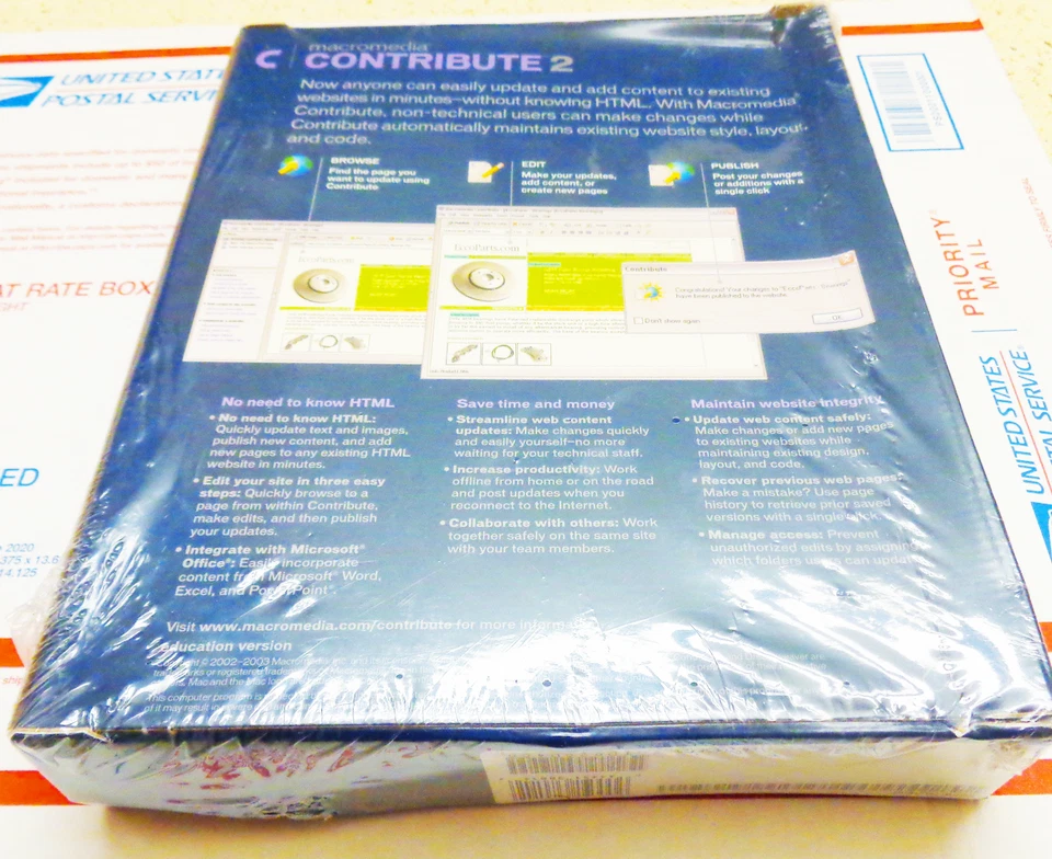 Macromedia Contribute 2 Education Version Windows XP Mac OS X Vintage Software - Image 2 of 4