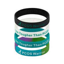 4er Pack PCOS Krieger Armband Ich bin h&auml;rter als PCOS Bewusstsein Alarm Armband