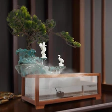 Tabletop Water Fountains Indoor Water Fountain with Fish Tank Fengshui Decor