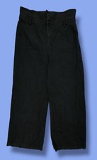 Reformation Jackie Linen Pants Size 8 Wide Leg High Waisted Ankle Black Womens