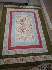 Homemade Roses and Butterflies Custom Quilted Queen/Double/Lap Quilt
