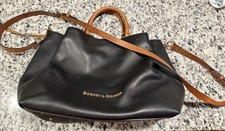 Dooney Bourke Black City Barlow Smooth European Leather Satchel Handbag