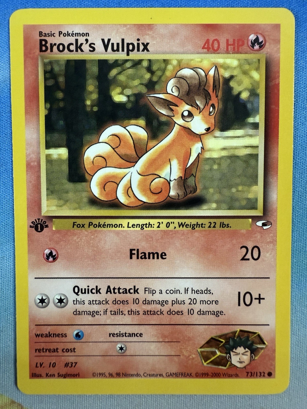Brock’s Vulpix 73/132 1st Edition Gym Heroes WOTC Pokemon Card