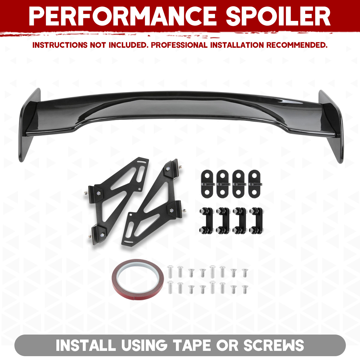 For Acura NSX Coupe Matte Glossy Black 57" Rear Spoiler Wing Truck Style