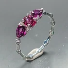 Handmade Natural Rhodolite Ring 925 Sterling Silver Size 6.75 /R474139